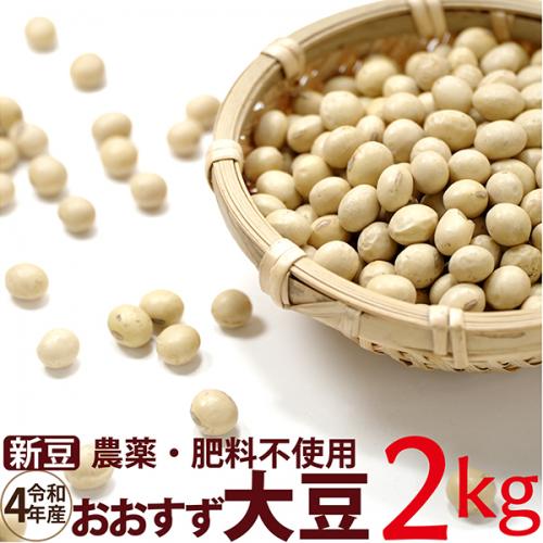 【新豆】おおすず大豆 2kg　農薬・肥料不使用 2022年産 青森県産