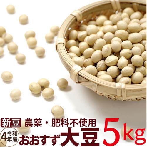 【新豆】おおすず大豆 5kg　農薬・肥料不使用 令和4年 青森県産