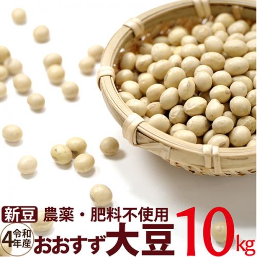 【新豆】おおすず大豆 10kg　農薬・肥料不使用 2022年産 青森県産