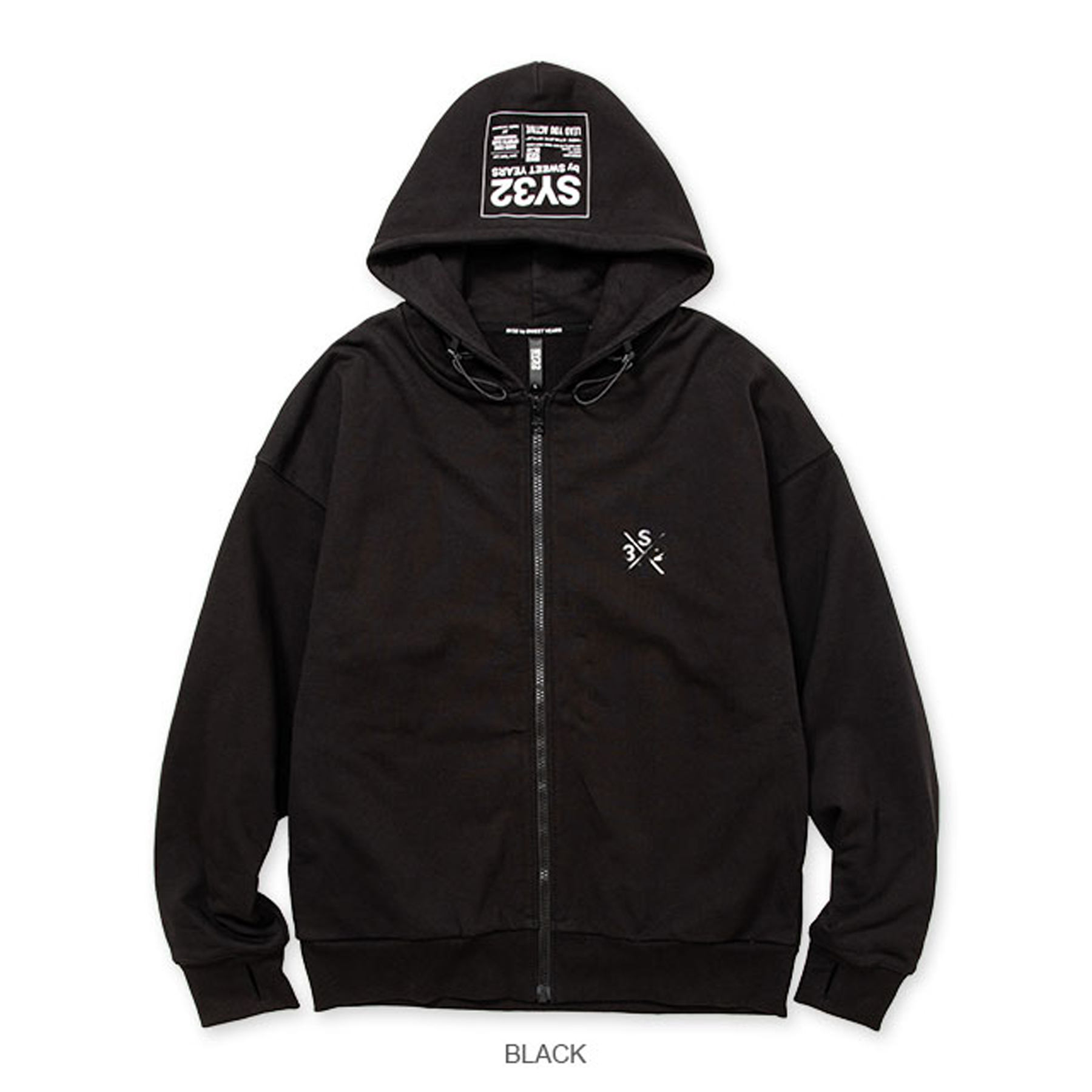 SY32 by SWEET YEARS BIG SILHOUETTE ZIP HOODIE