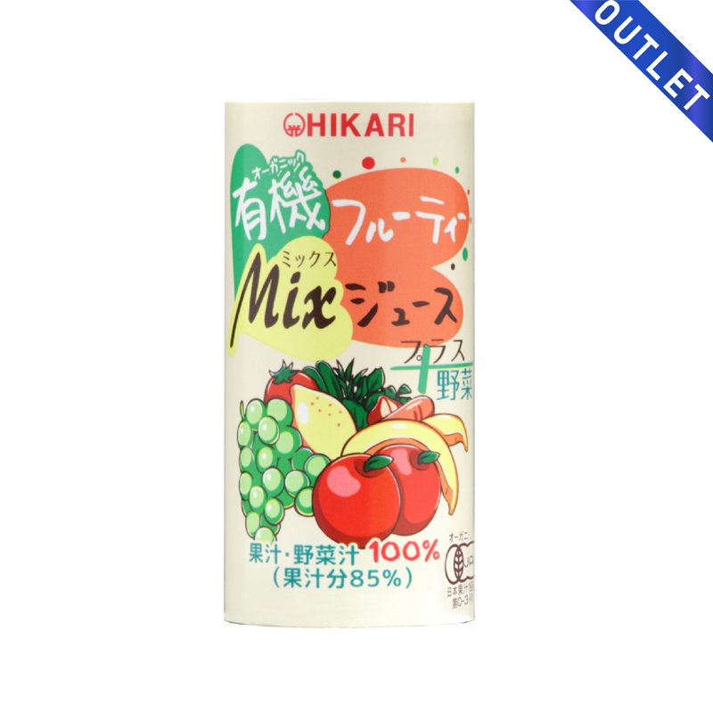 【OUTLET】光食品 有機フルーティーMixジュース プラス 野菜 195g 有機JAS認証