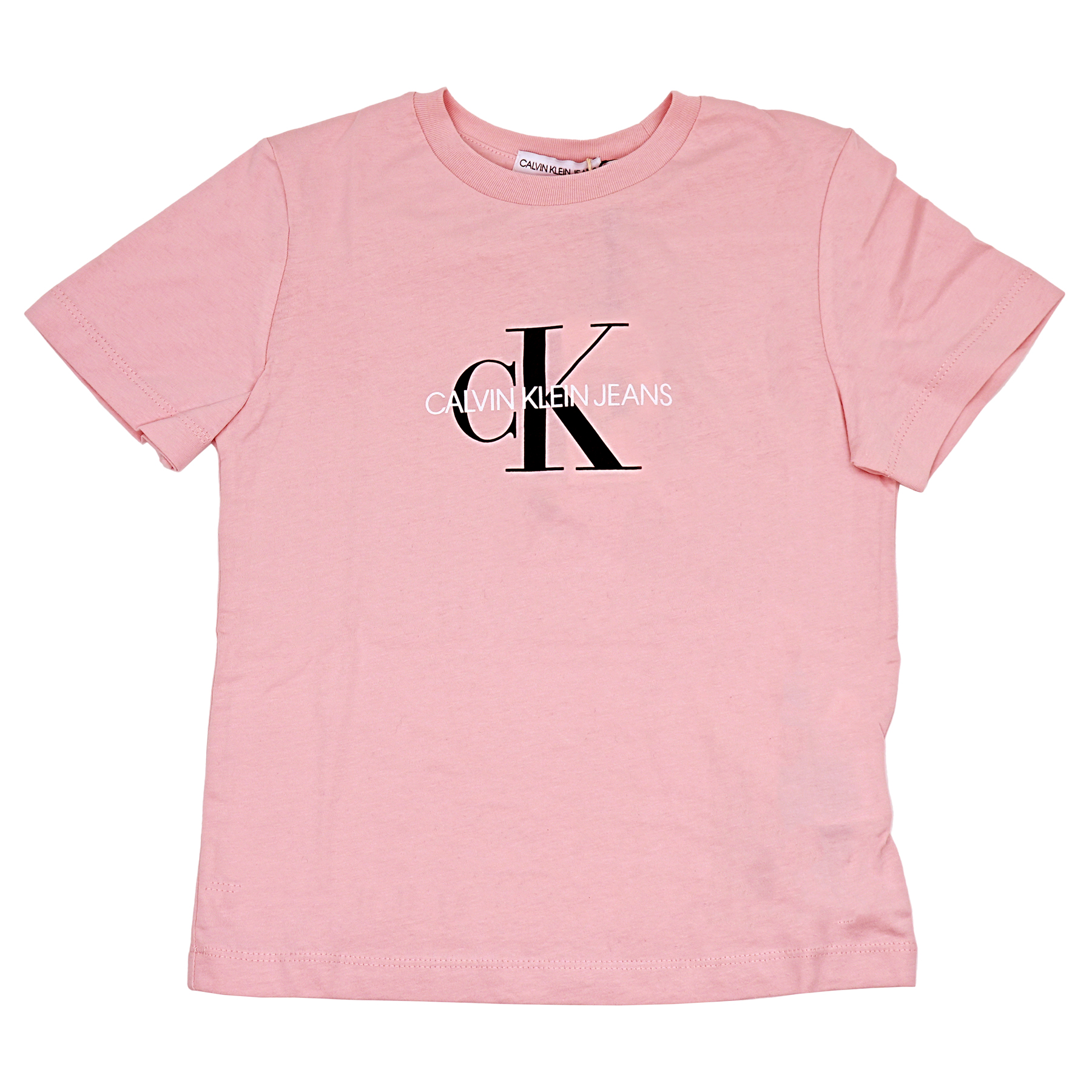 Tシャツ　オーガニックコットン　ベビー　キッズ　CALVIN KLEIN JEANS　カルバン・クライン・ジーンズ 　ピンク　6歳　ジャージ素材　半袖　ラウンドカラー