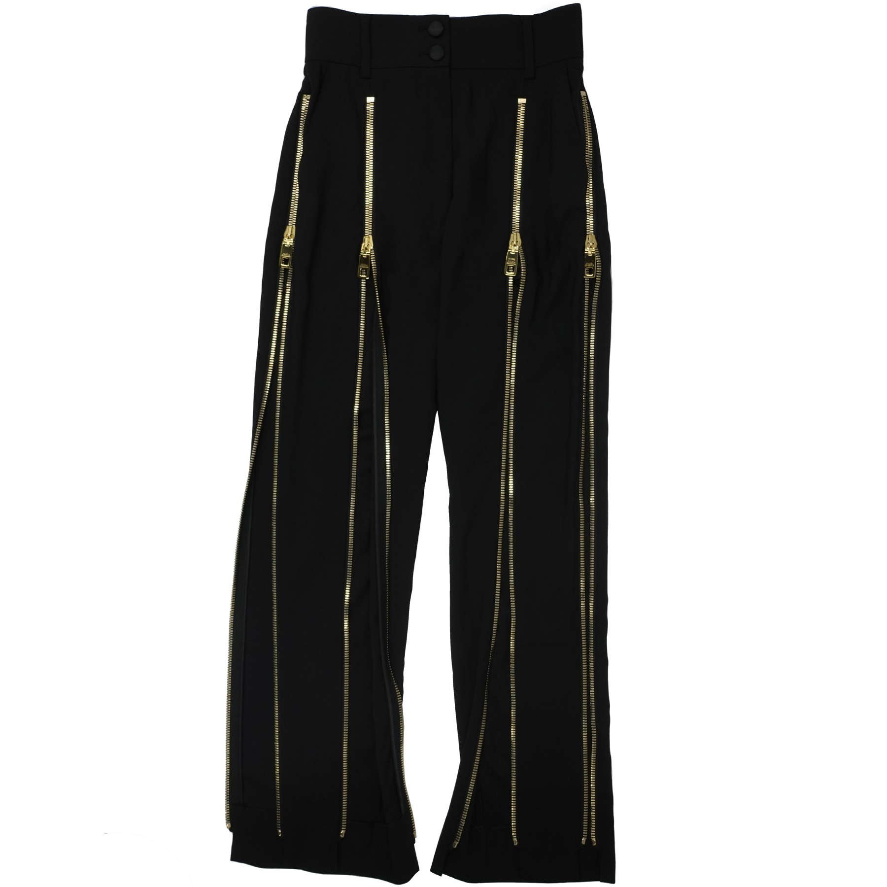 DOLCE＆GABBANA Gold Zip Black Pants
