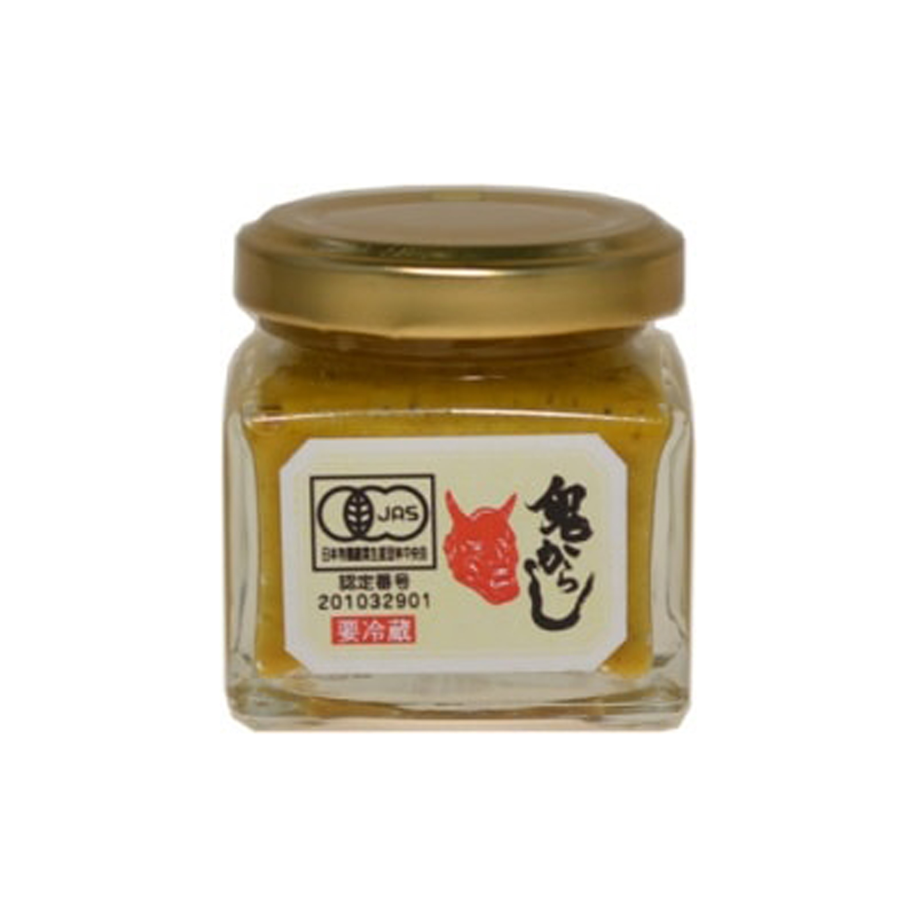 有機粒入りねりからし（角瓶）50g　有機JAS