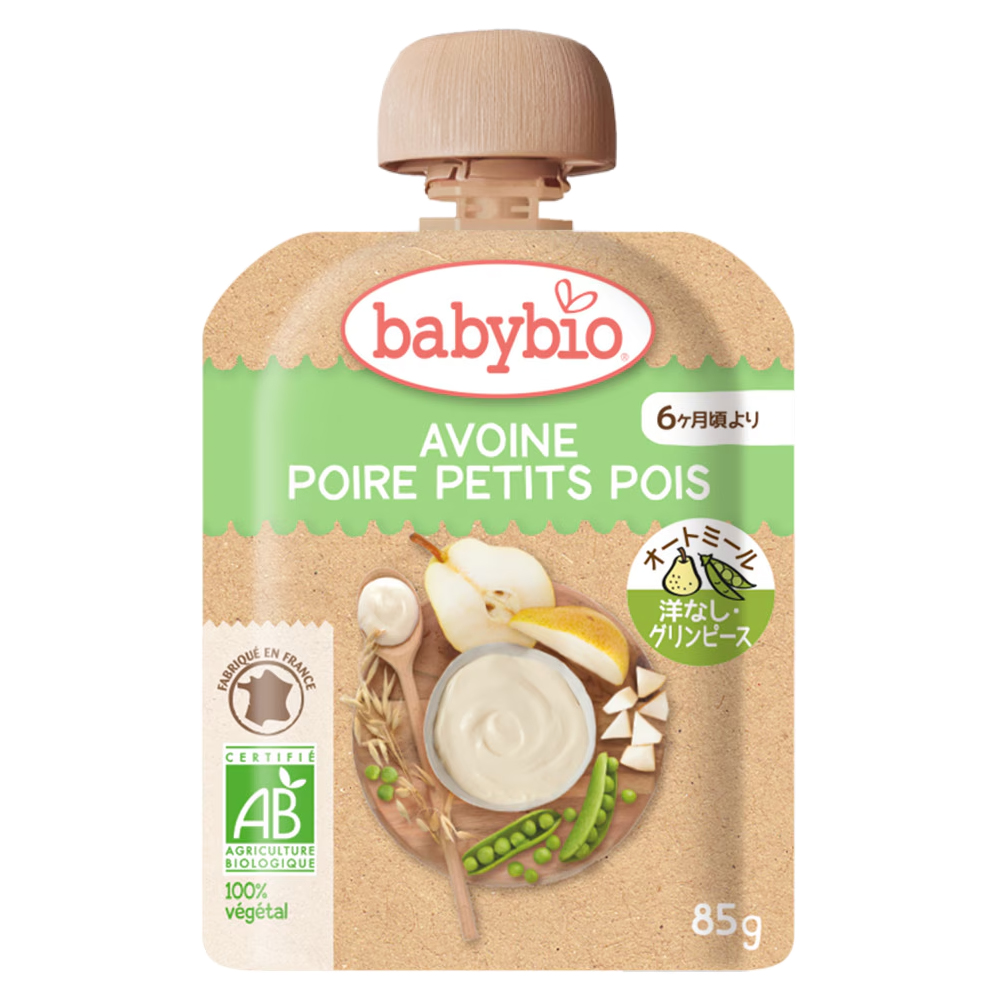 ベビーオートミール  洋なし・グリンピース 85g baby bio[ベビービオ]