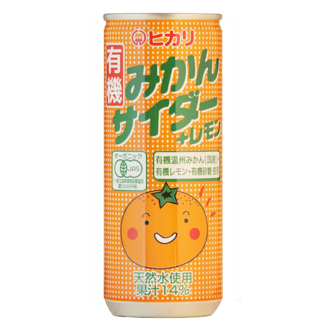 【今なら10%OFF】光食品 有機みかんサイダー＋レモン 250ml 有機JAS認証
