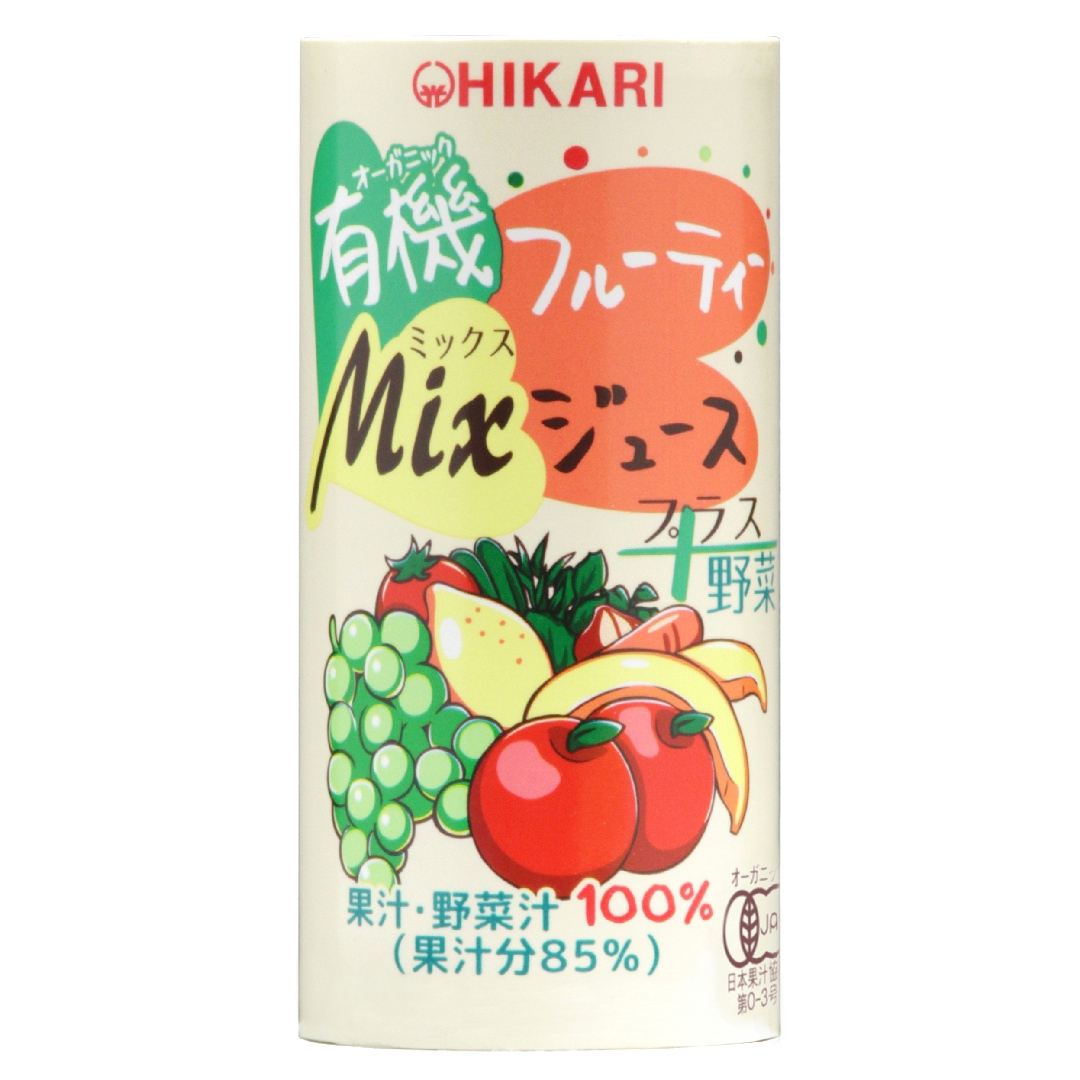 【今なら10%OFF】光食品 有機フルーティーMixジュース プラス 野菜 195g 有機JAS認証