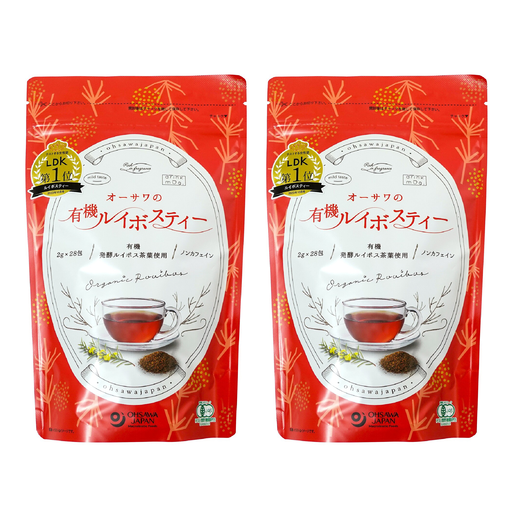 オーサワの有機ルイボスティー 56g(2g×28包) × 2袋 オーサワジャパン