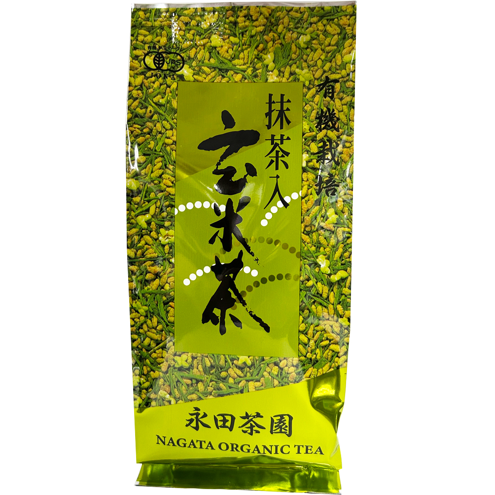 【今なら10%OFF】有機玄米茶 抹茶入り（リーフ）200g オーガニック 有機JAS認定 永田茶園
