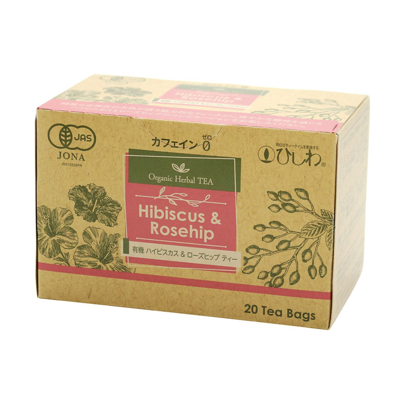 有機ハイビスカス＆ローズヒップティーティーバッグ 40g(20袋)　ひしわ