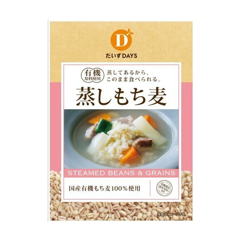 国産有機原料使用蒸しもち麦 70g だいずデイズ