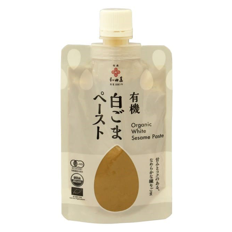 和田萬 有機白ごまペースト 80g 有機JAS認証 練りごま 胡麻 オーガニック ムソー