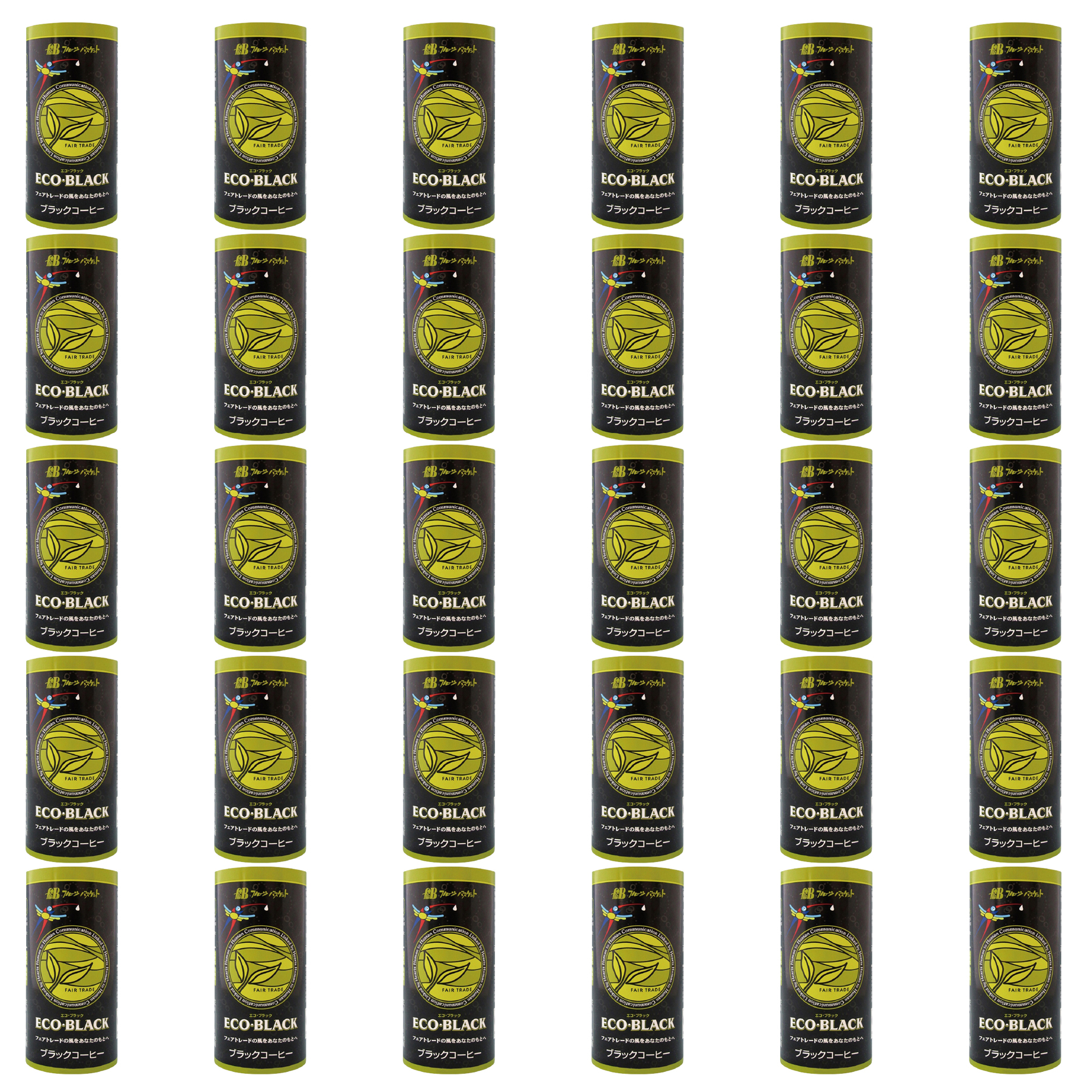 ECO・BLACK エコブラック 195g × 30本  有機・フェアトレードコーヒー豆使用 環境にやさしいカートカン オーガニック フルーツバスケット