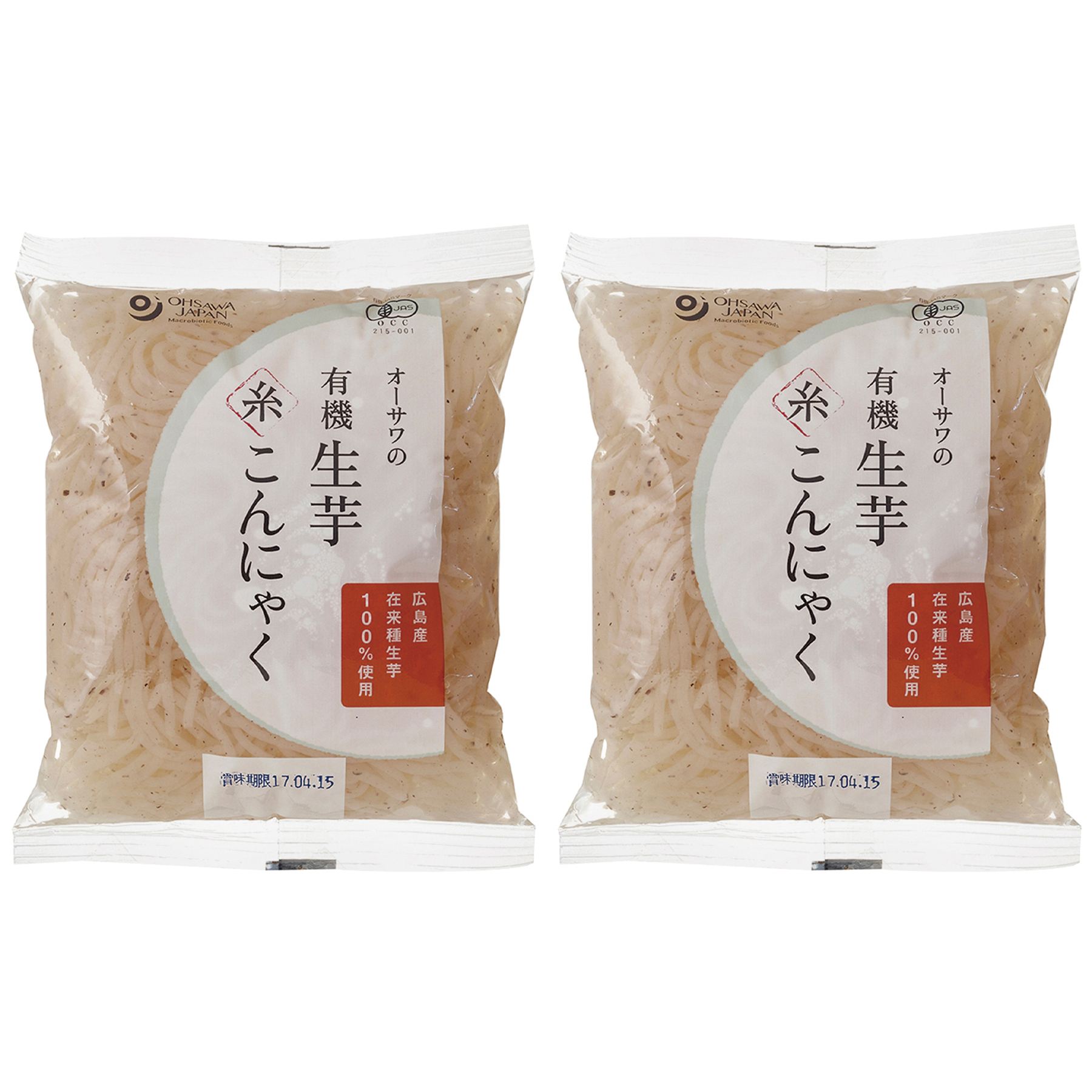 オーサワの有機生芋 糸こんにゃく 180g 2袋 オーサワジャパン 有機JAS認証 オーガニック 国産