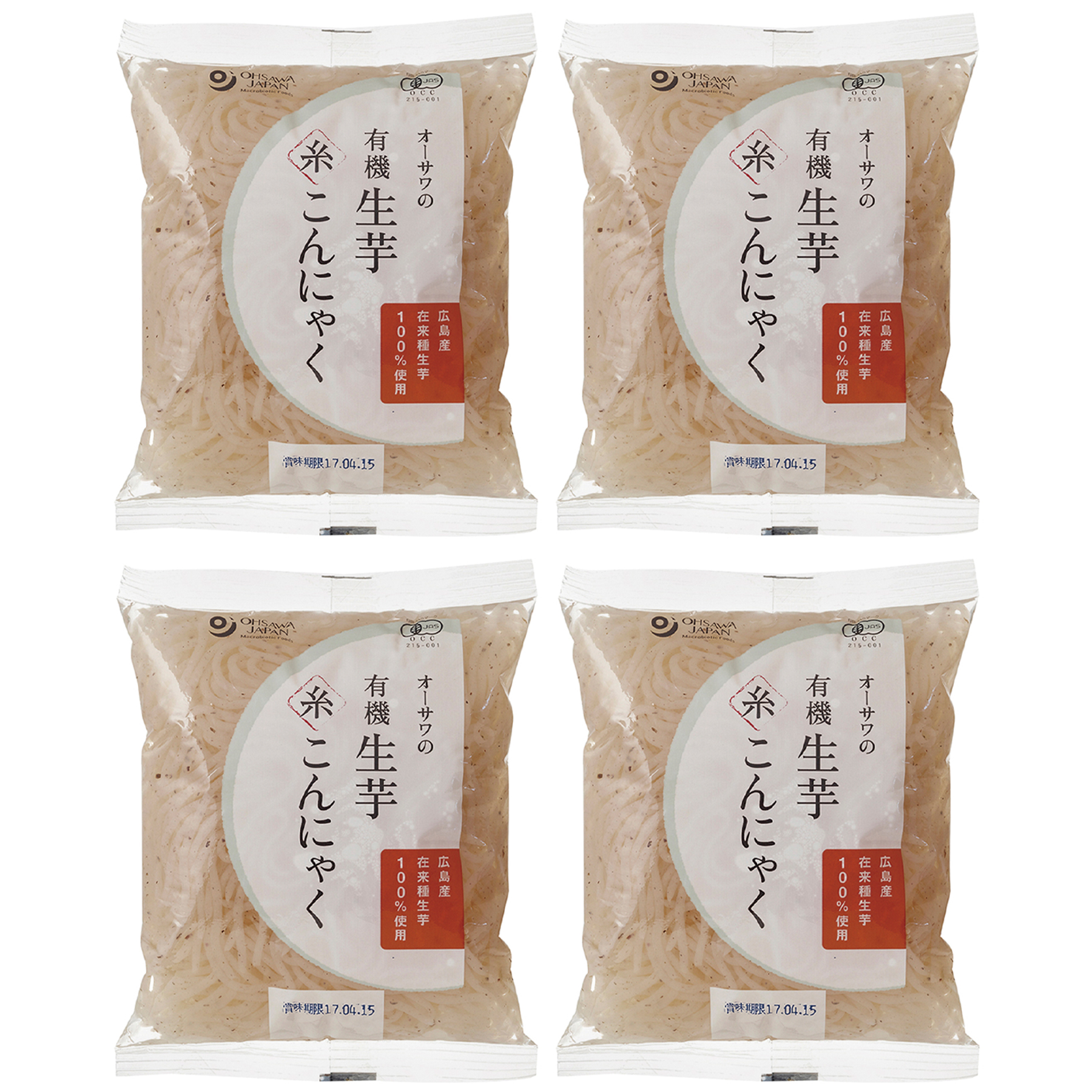 オーサワの有機生芋 糸こんにゃく 180g 4袋 オーサワジャパン 有機JAS認証 オーガニック 国産