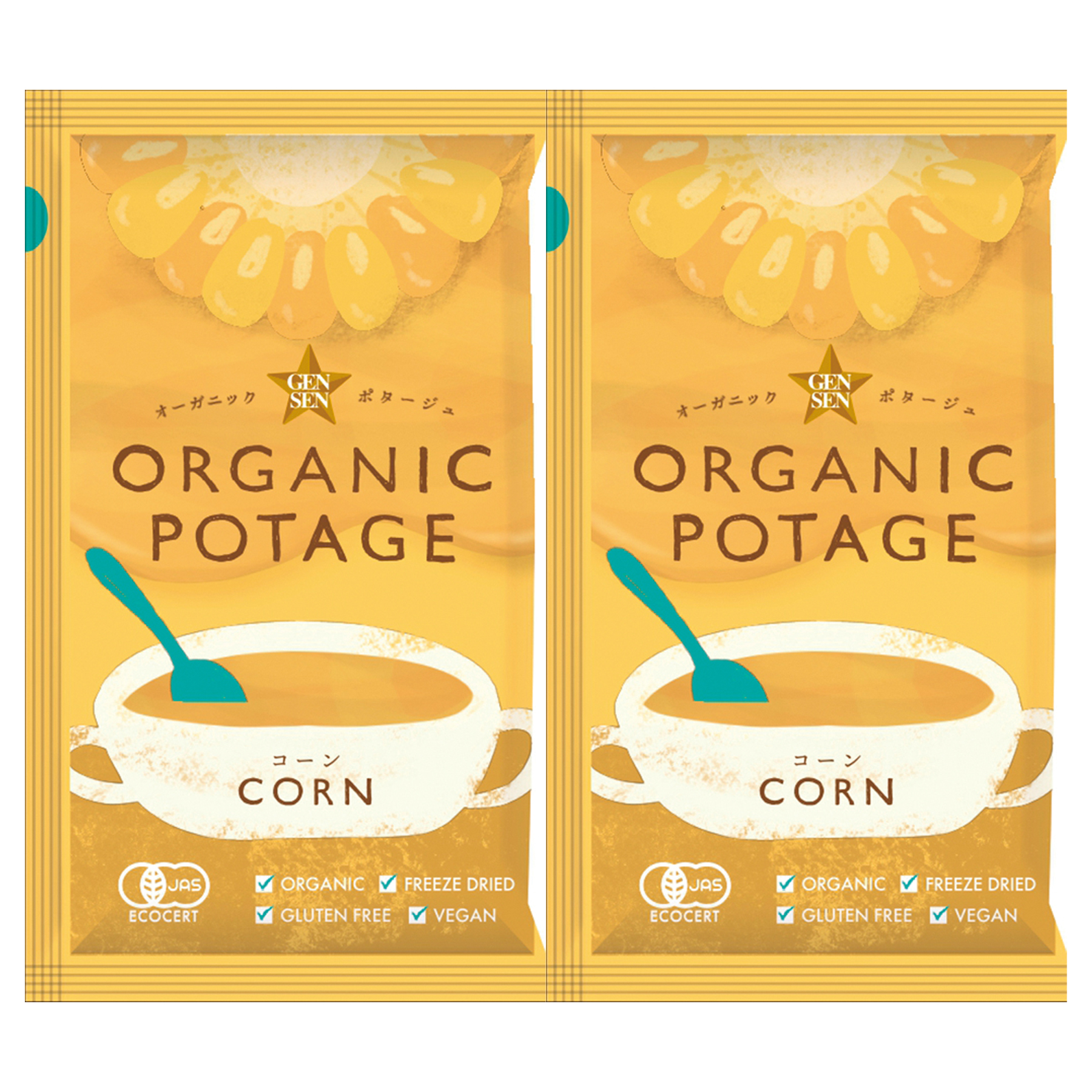 ORGANIC POTAGE(オーガニックポタージュ)コーン 18g 2袋 有機JAS認証 グルテンフリー コスモス食品