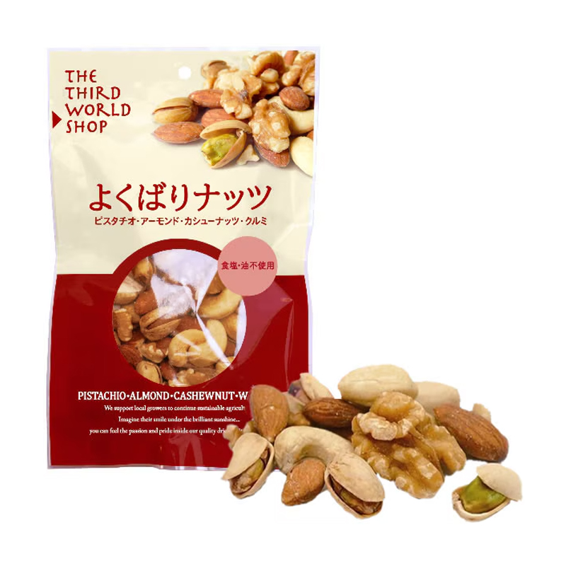 よくばりナッツ 80g ミックスナッツ オーガニック 有機栽培 食塩・油・添加物不使用  第3世界ショップ