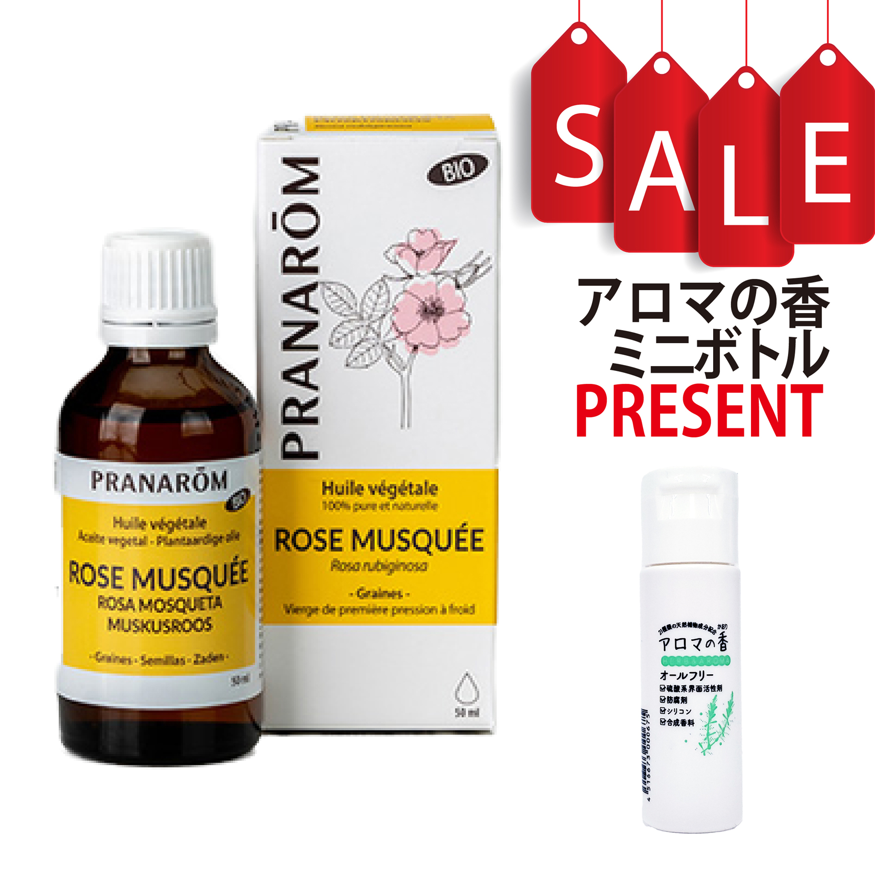 【OUTLET】【今ならアロマの香ミニボトル＆精油マニュアル2大特典付】ローズヒップ キャリアオイル(化粧用油) 50ml プラナロム 植物油 PRANAROM