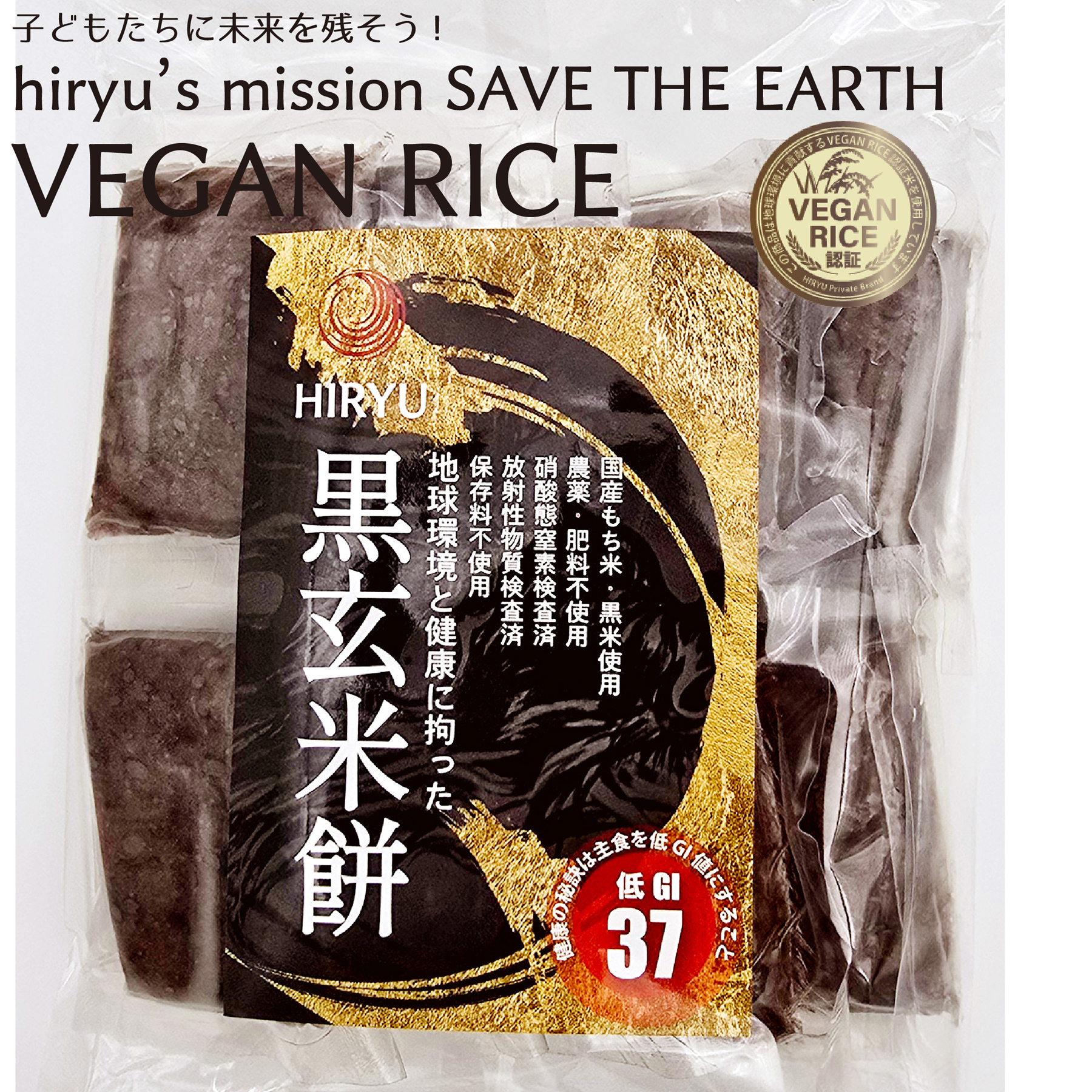 黒玄米餅 10枚入 農薬・肥料不使用 GI値37 VEGAN RICE