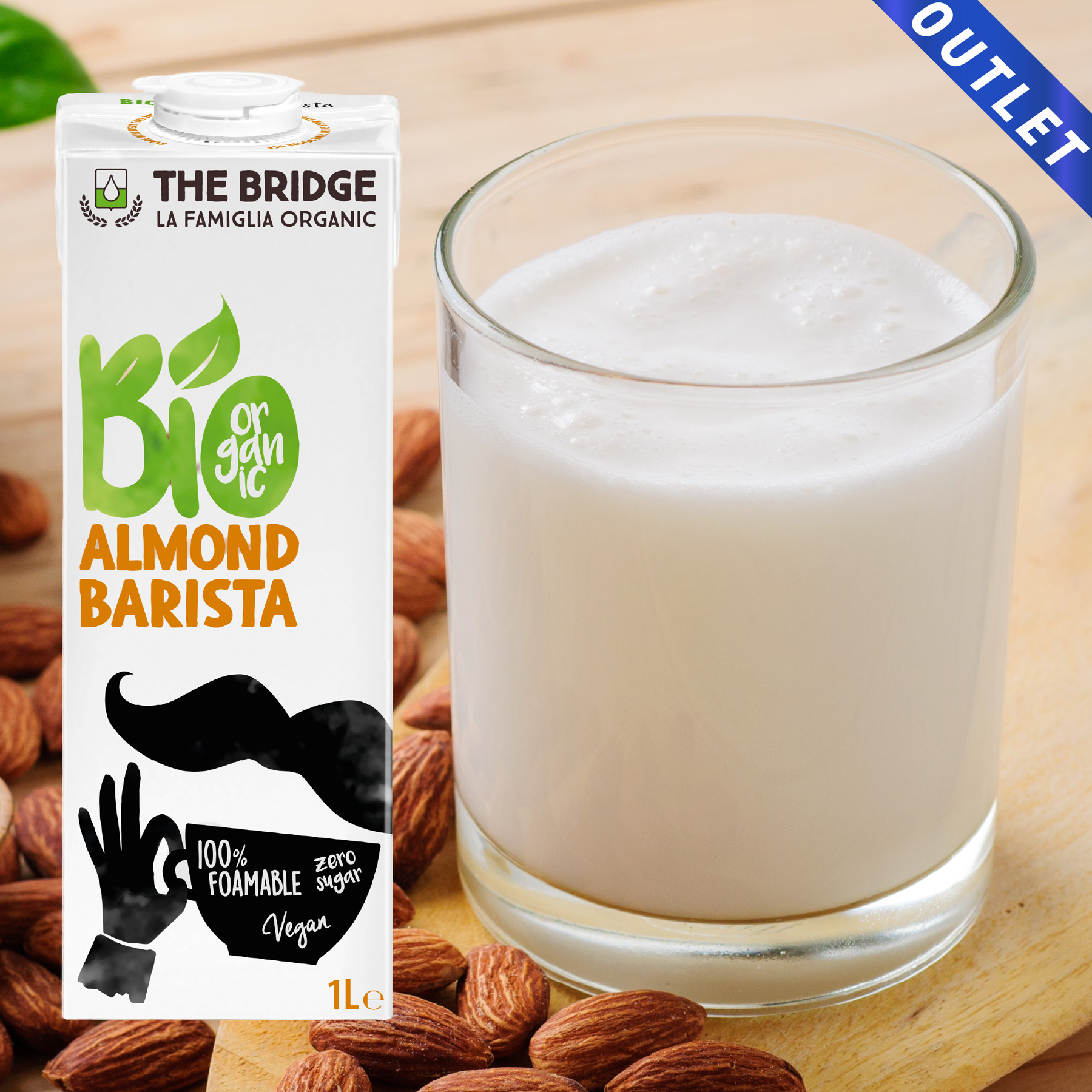 【OUTLET】オーガニック アーモンドミルク バリスタ アーモンドドリンク 1000ml (THE BRIDGE) ALMOND BARISTA DRINK 植物性ミルク