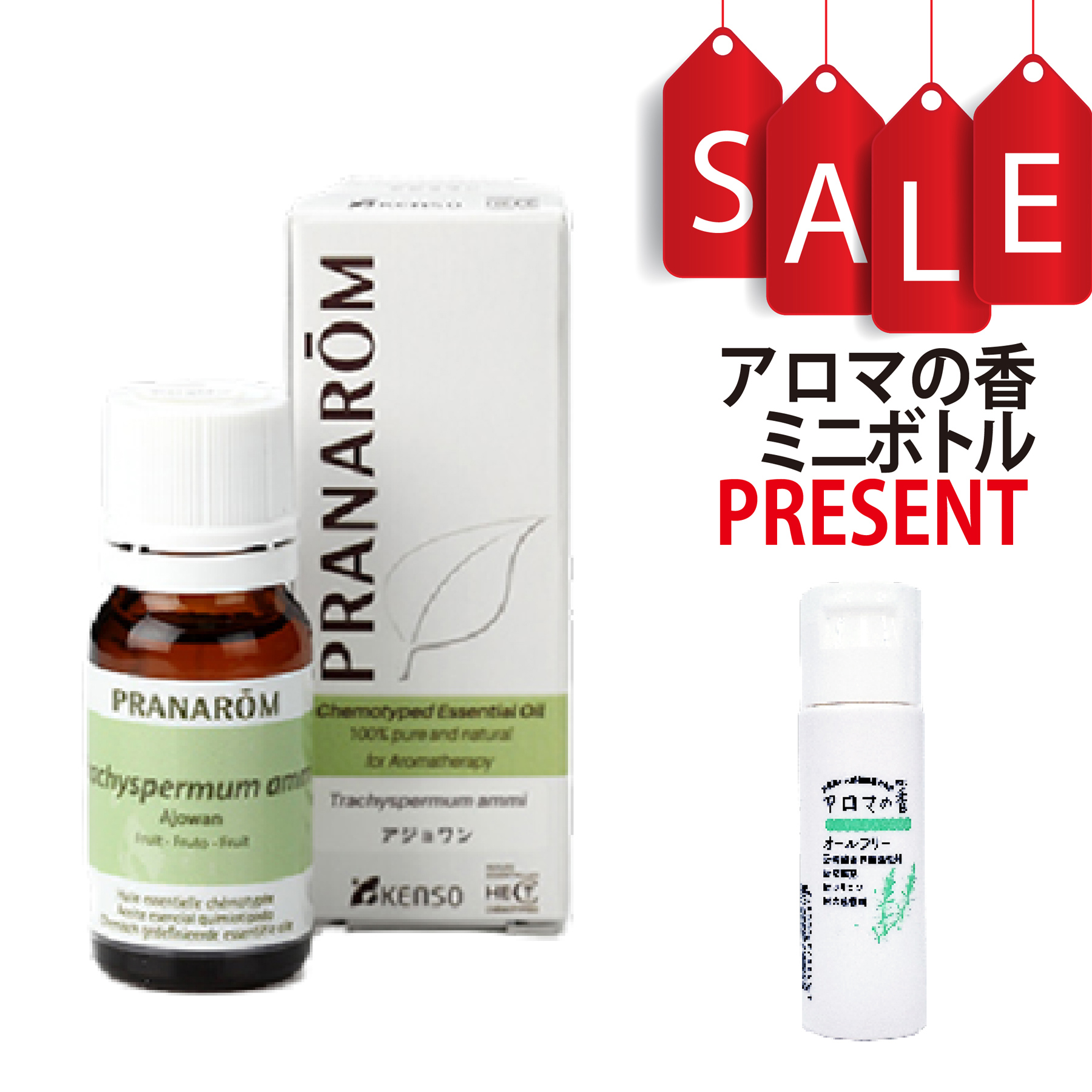 【今ならアロマの香ミニボトル＆精油マニュアル2大特典付】アジョワン(TRACHYSPERMUM AMMI) 10ml (約200滴) プラナロム ケモタイプ精油 エッセンシャルオイル PRANAROM