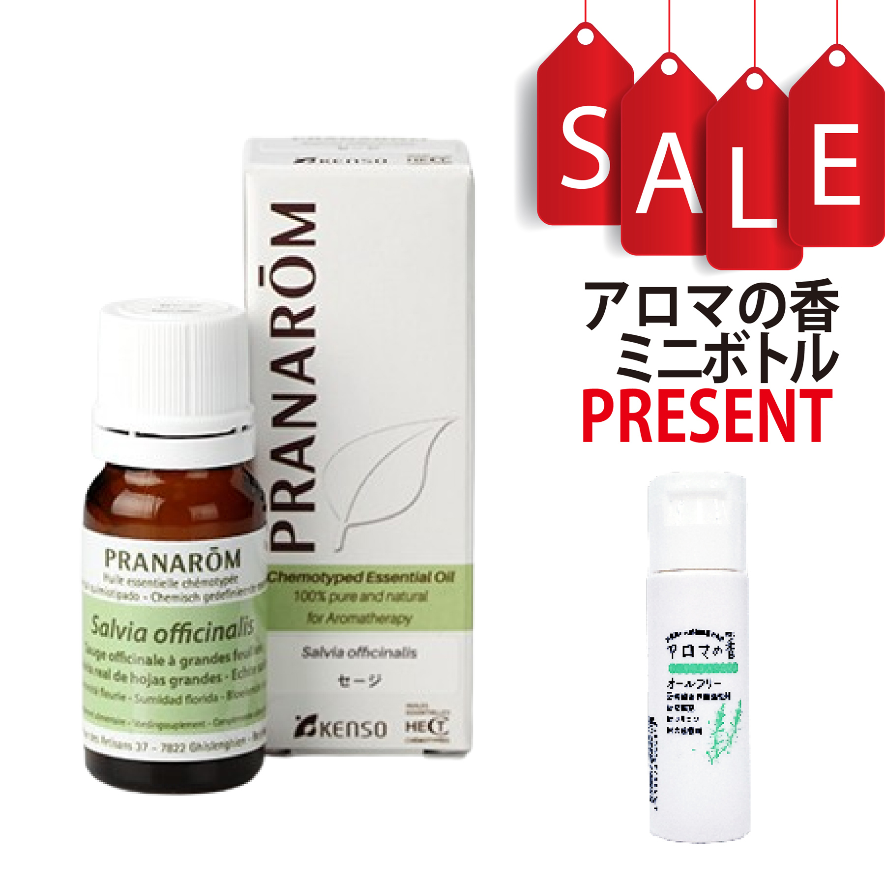 【今ならアロマの香ミニボトル＆精油マニュアル2大特典付】セージ(SALVIA OFFICINALIS) 10ml (約200滴) プラナロム ケモタイプ精油 エッセンシャルオイル PRANAROM