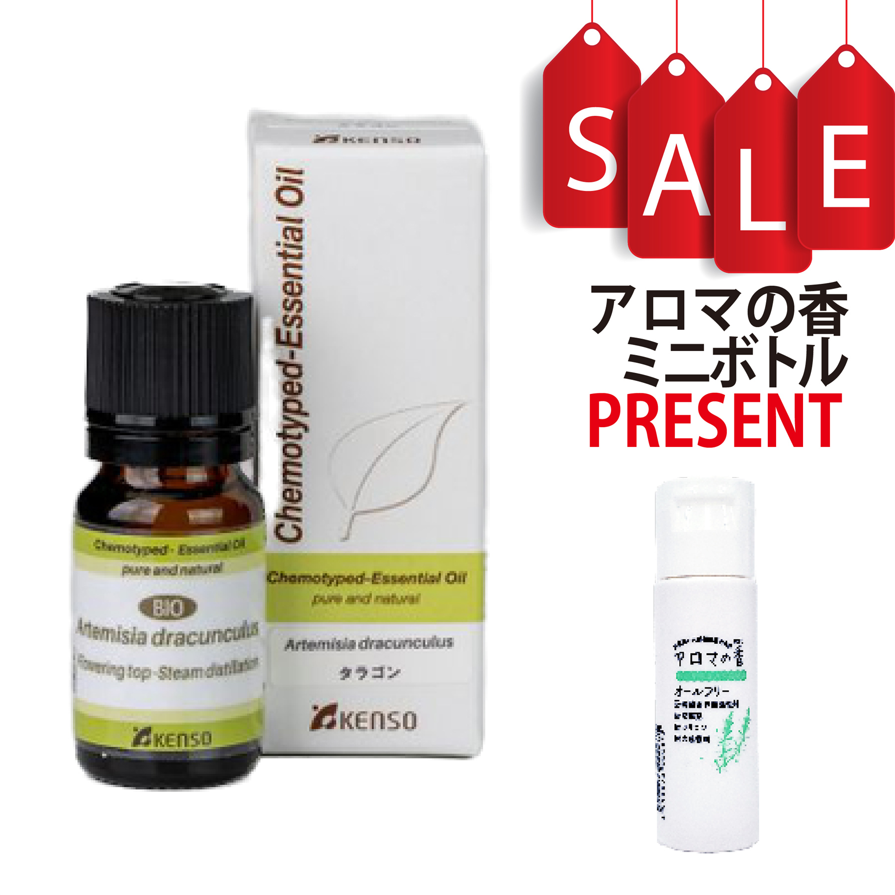 【今ならアロマの香ミニボトル＆精油マニュアル2大特典付】タラゴン(KENSO)(ARTEMISIA DRACUNCULUS) 10ml (約200滴) ケモタイプ精油 エッセンシャルオイル PRANAROM