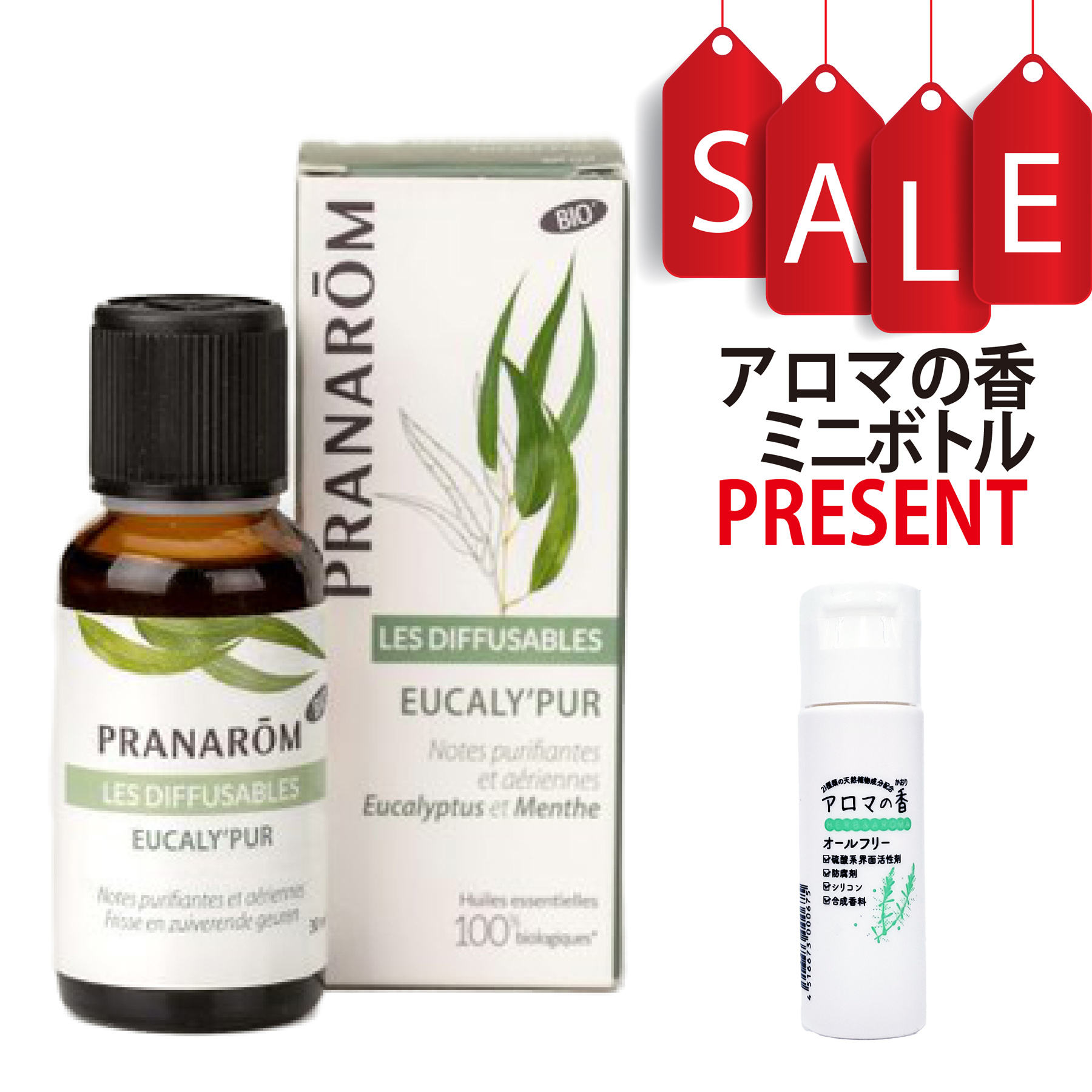 【今ならアロマの香ミニボトル＆精油マニュアル2大特典付】プラナロム ルームコロン ユーカリピュア 30ml