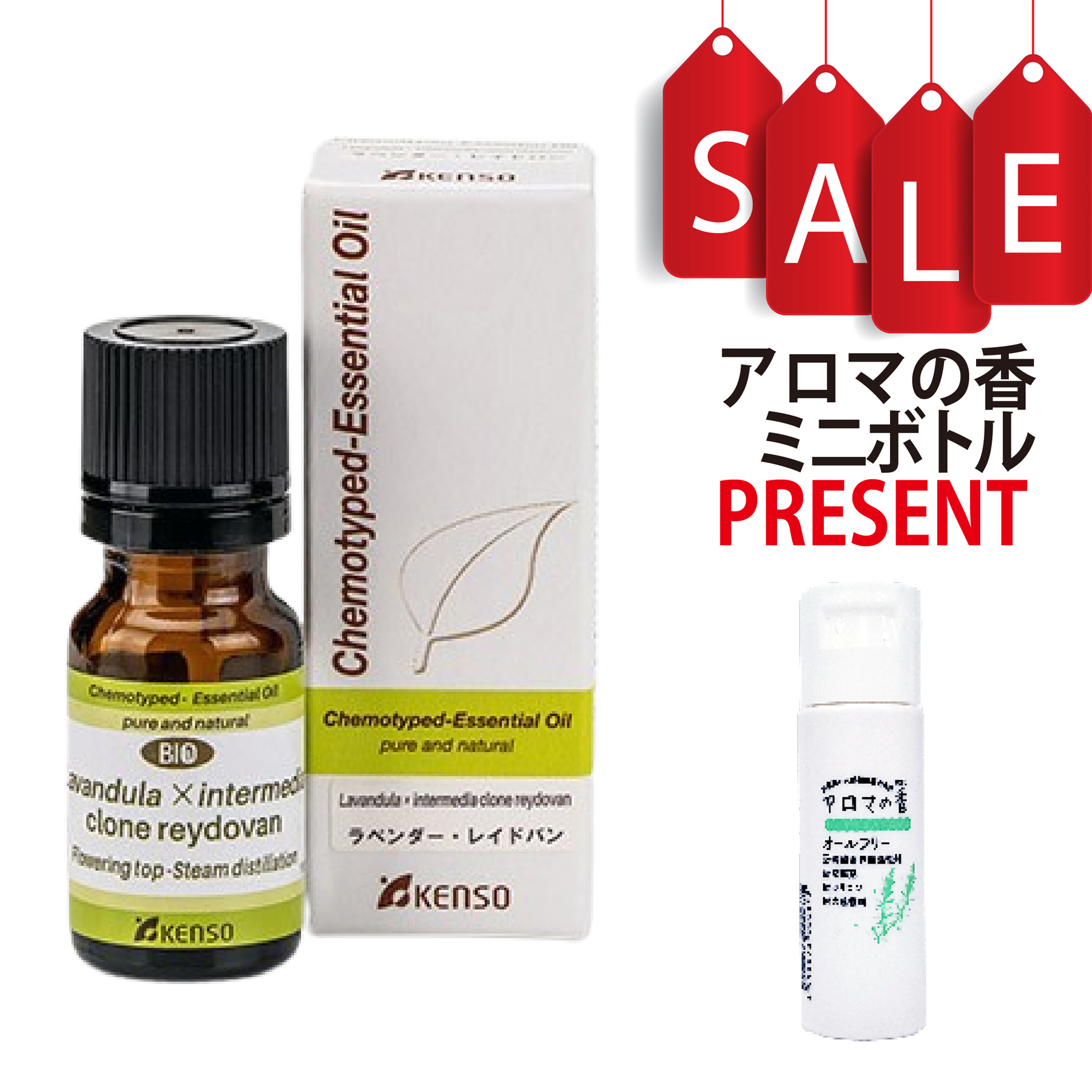 【今ならアロマの香ミニボトル＆精油マニュアル2大特典付】ラベンダー・レイドバン(KENSO)(LAVANDULA X INTERMEDIA CLONE REYDOVAN)10ml (約200滴) ケモタイプ精油 エッセンシャルオイル PRANAROM