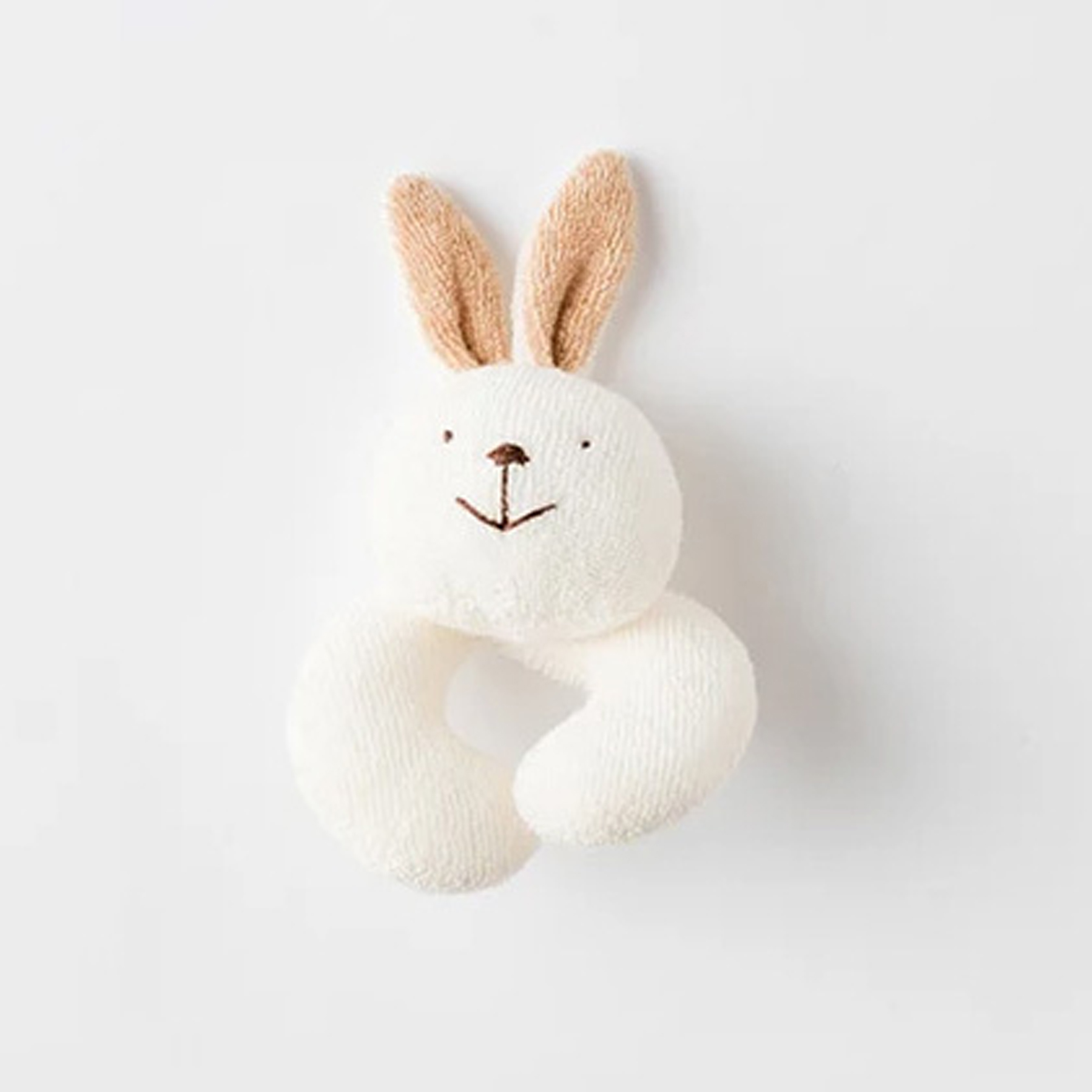 【アロマの香ミニボトル付】うさぎガラガラ / オーガニックコットン プリスティン