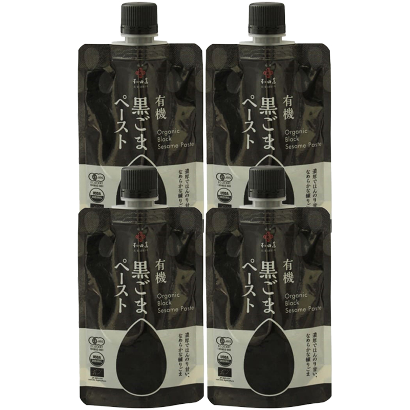 【4個セット】和田萬 有機黒ごまペースト 80g 有機JAS認証 練りごま 胡麻 オーガニック ムソー