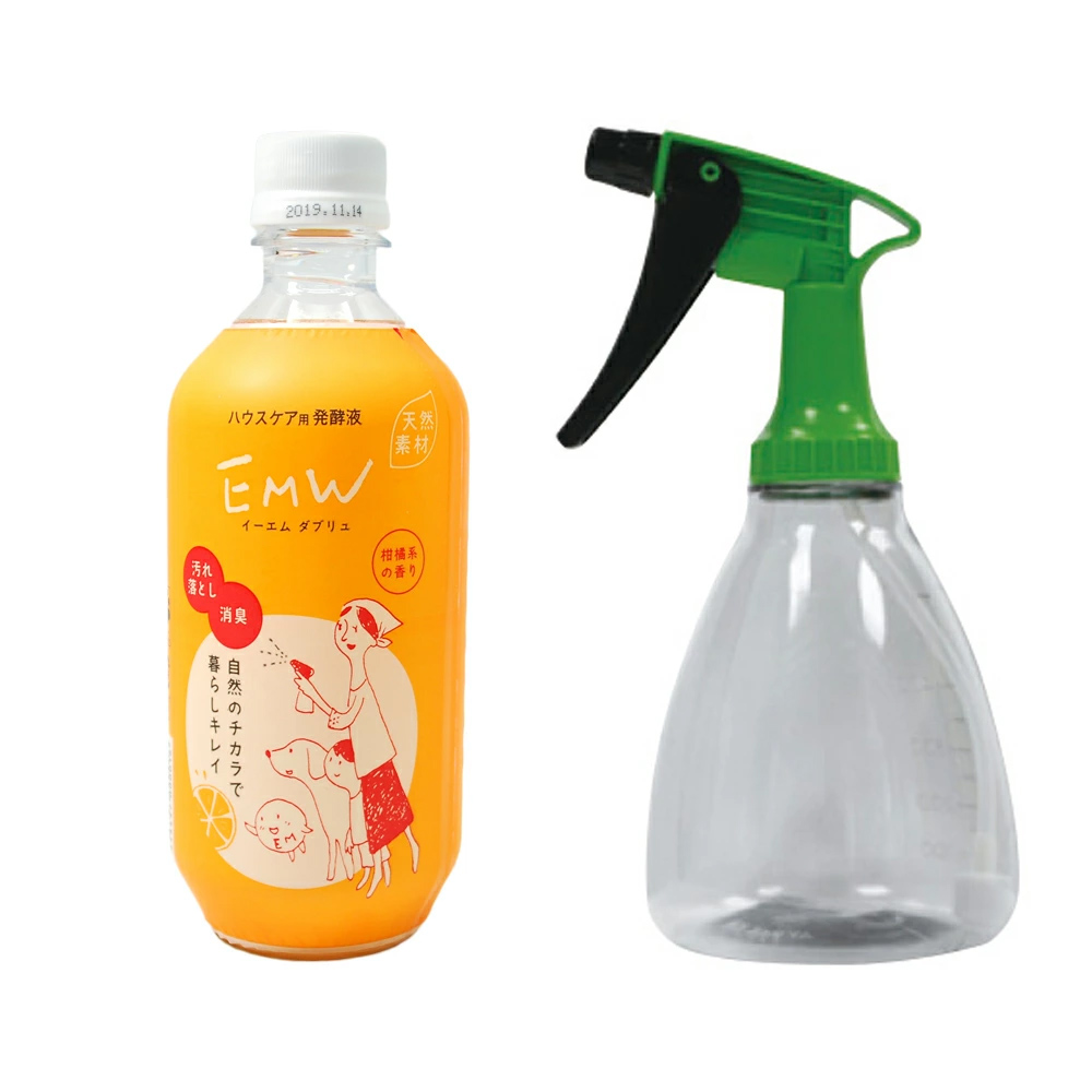 【2点セット】EMW 500ml 1本 + EM スウィングスプレーボトル 1本 500ml 自然のチカラで暮らしキレイ ハウスケア用発酵液  【天然素材100%のEM菌自然派消臭剤】