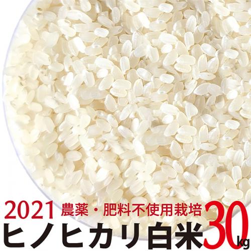 ヒノヒカリ 白米 30kg 令和3年産　農薬・肥料不使用　香川県産